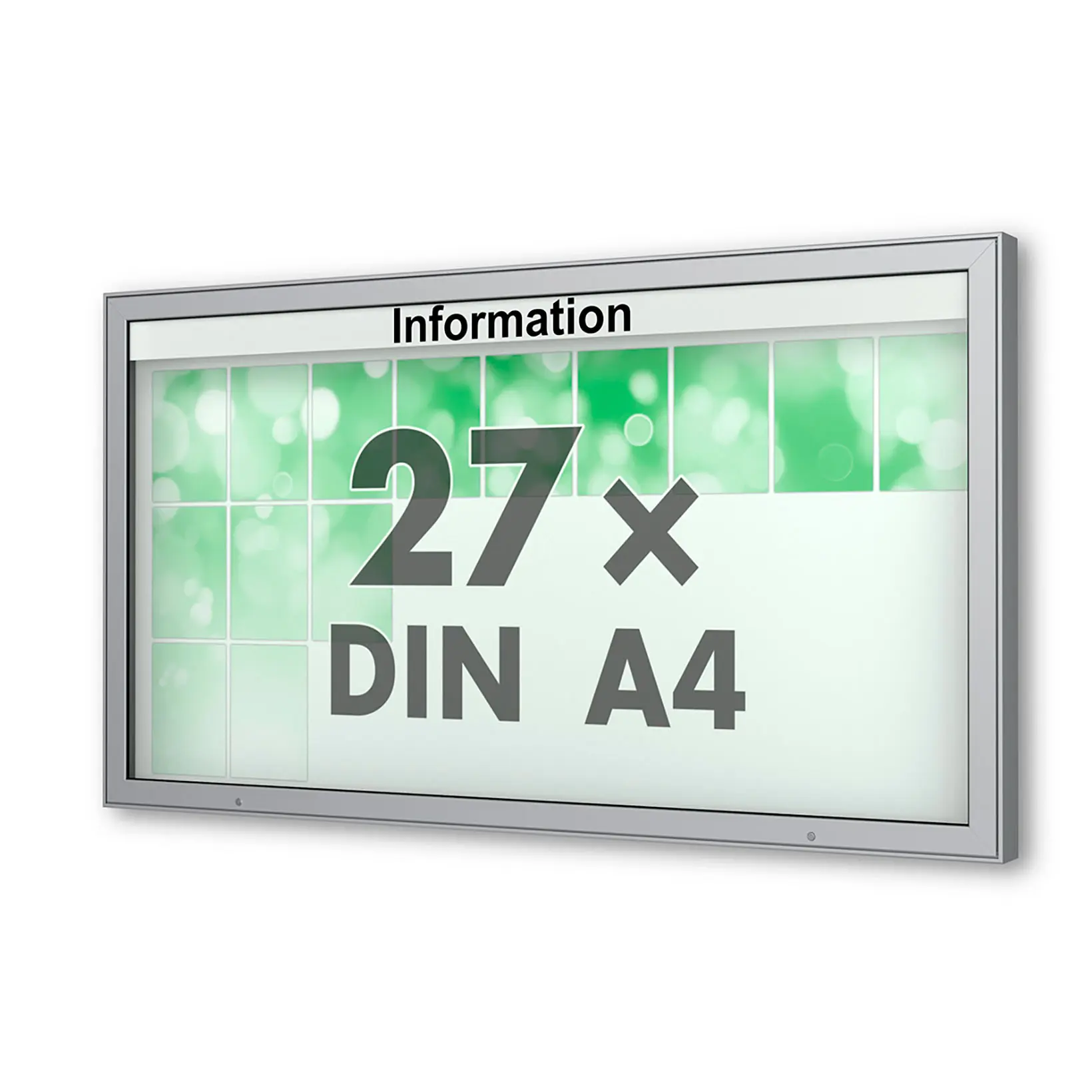 27 x DIN A4 Schaukasten Plenum eckig - der "Klassiker" - 100mm Bautiefe - Wandschaukasten mit optionaler LED-Beleuchtung Bildschirm, Computer-Hardware, Computerausrüstung, Überwachen, Symbol