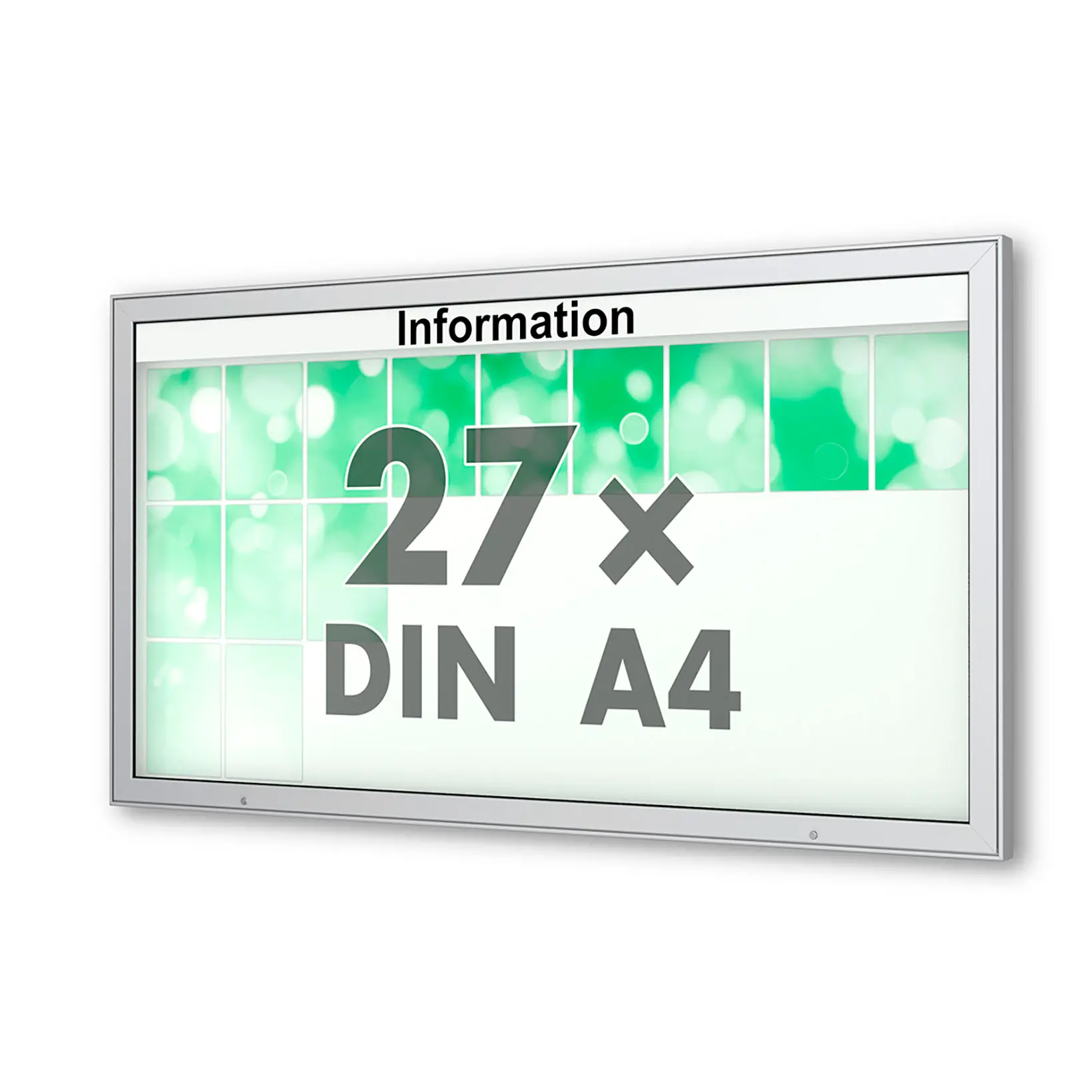 27 x DIN A4 Schaukasten Plenum eckig - der "Klassiker" - 65mm Bautiefe - Wandschaukasten optionaler LED-Beleuchtung Bildschirm, Computer-Hardware, Computerausrüstung, Überwachen, Unterschreiben