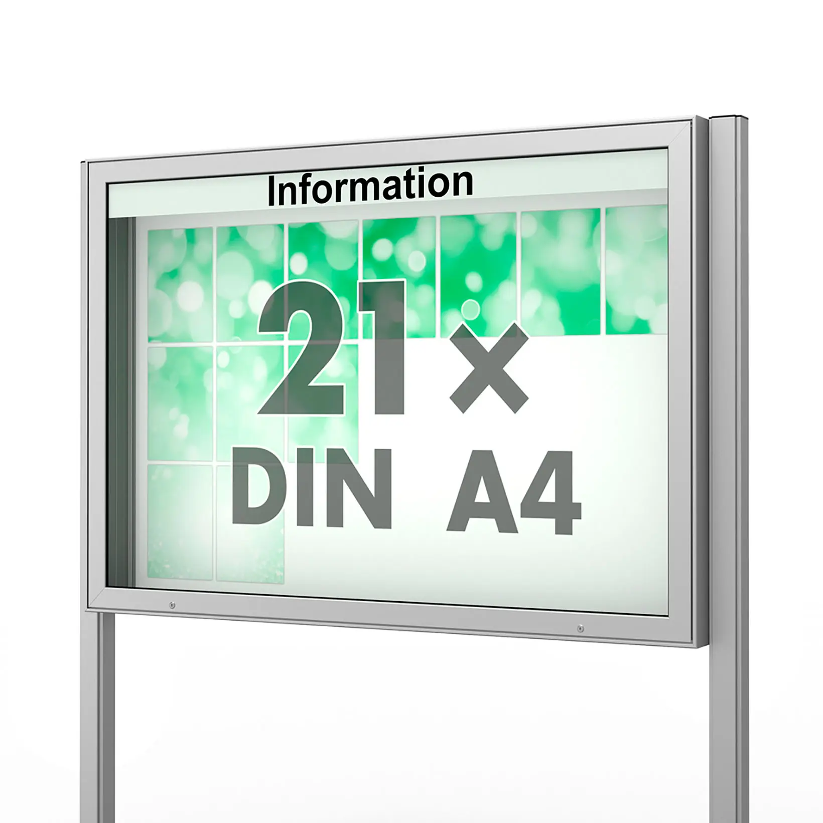 21 x DIN A4 Schaukasten Plenum eckig - der "Klassiker" - 210mm Bautiefe - mit Standbeinen und optionaler LED-Beleuchtung Bildschirm, Computer-Hardware, Computerausrüstung, Überwachen, Unterschreiben