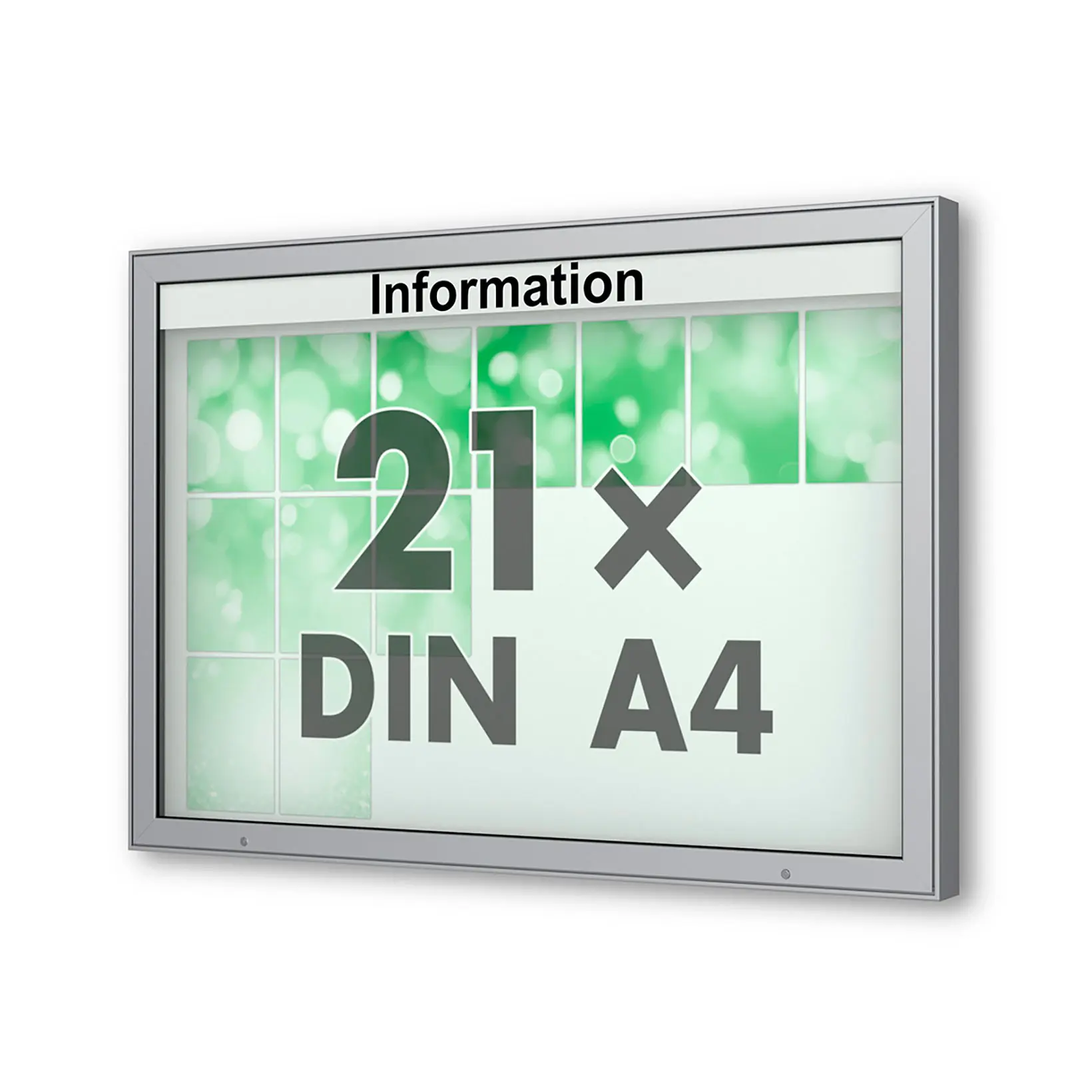21 x DIN A4 Schaukasten Plenum eckig - der "Klassiker" - 100mm Bautiefe - Wandschaukasten mit optionaler LED-Beleuchtung Computerausrüstung, Überwachen, Bildschirm, Symbol