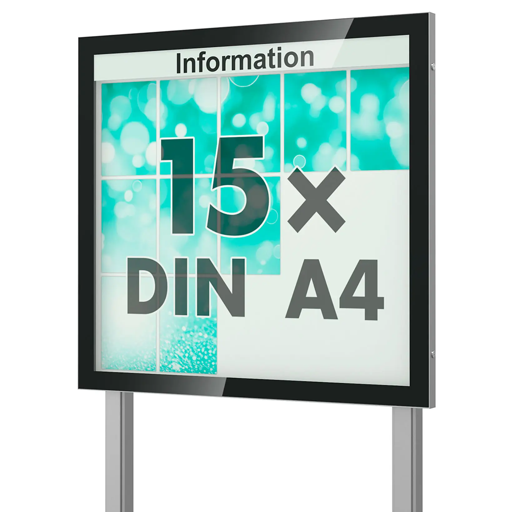 Außenschaukasten mit optionaler Beleuchtung zum Einbetonieren Schaukasten freistehend mit Ständer