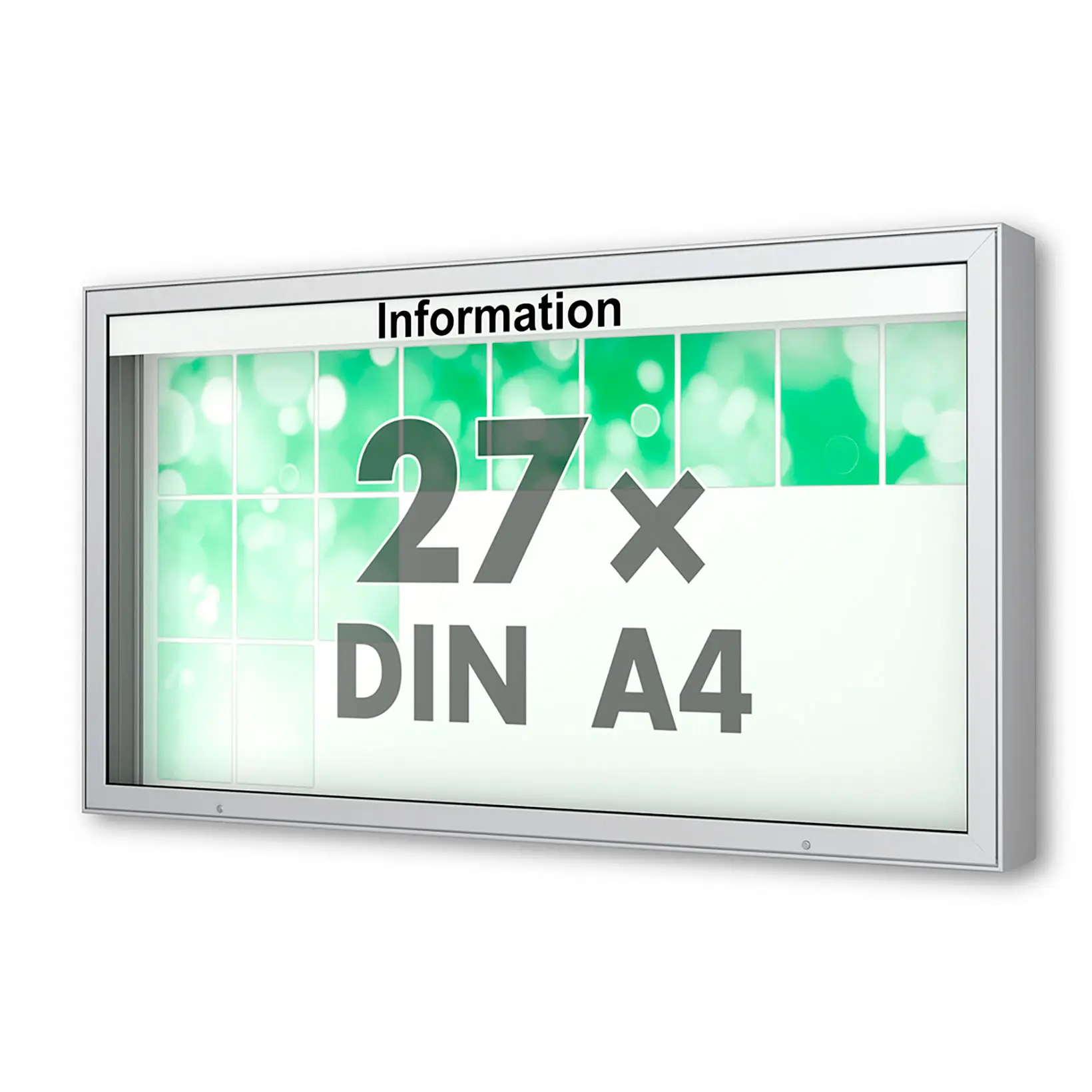 27 x DIN A4 Schaukasten Plenum eckig - der "Klassiker" - 210mm Bautiefe - Wandschaukasten mit optionaler LED-Beleuchtung Bildschirm, Computer-Hardware, Computerausrüstung, Überwachen, Symbol