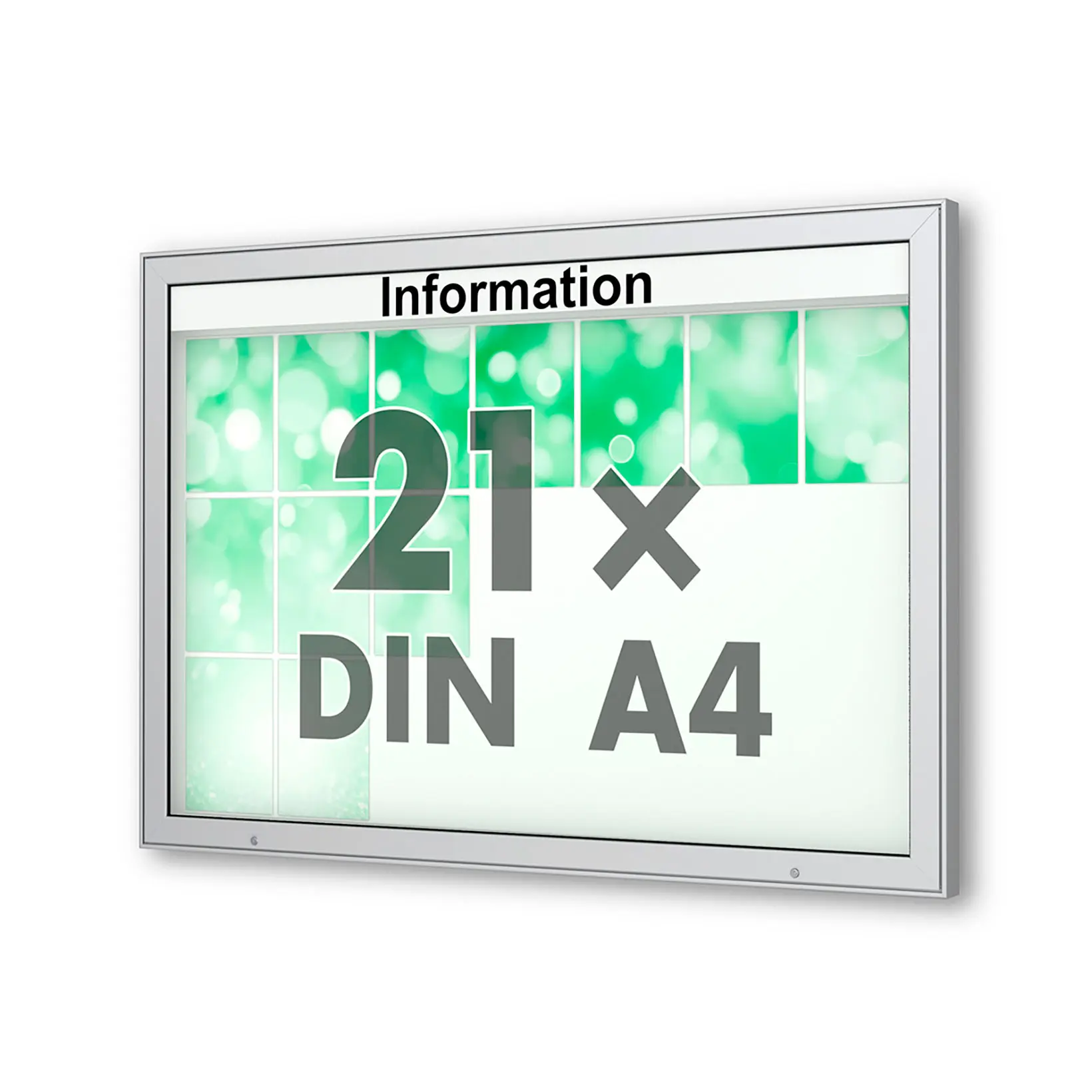 21 x DIN A4 Schaukasten Plenum eckig - der "Klassiker" - 65mm Bautiefe - Wandschaukasten mit optionaler LED-Beleuchtung Computerausrüstung, Überwachen, Bildschirm, Unterschreiben, Symbol