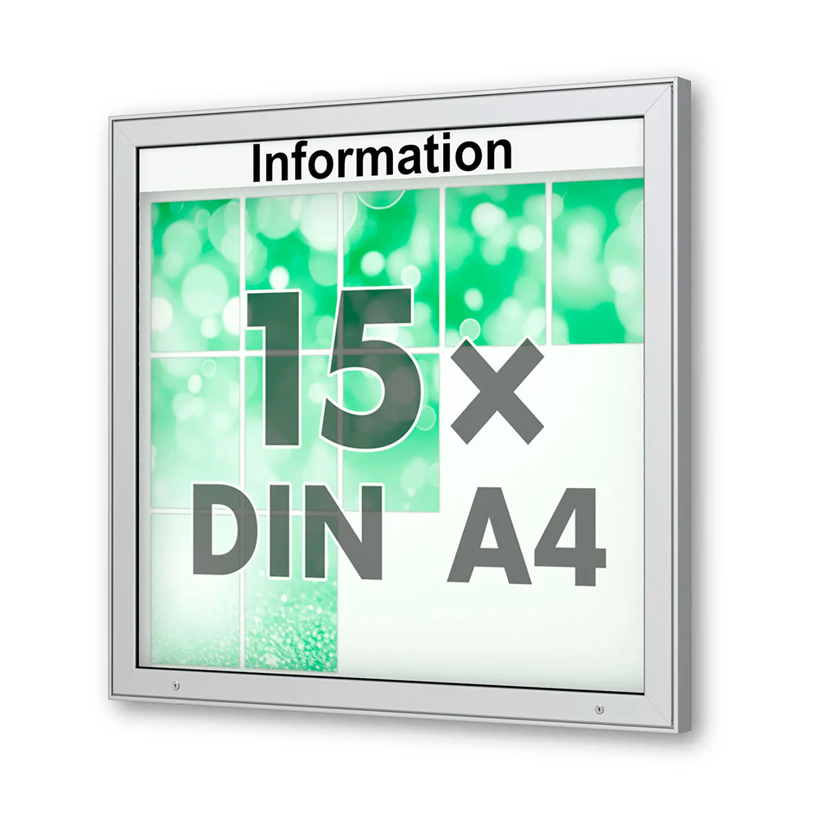 15 x DIN A4 Schaukasten Plenum eckig - der "Klassiker" - 65mm Bautiefe - Wandschaukasten mit optionaler LED-Beleuchtung Werbung, Schild, Computer-Hardware, Überwachen, Bildschirm