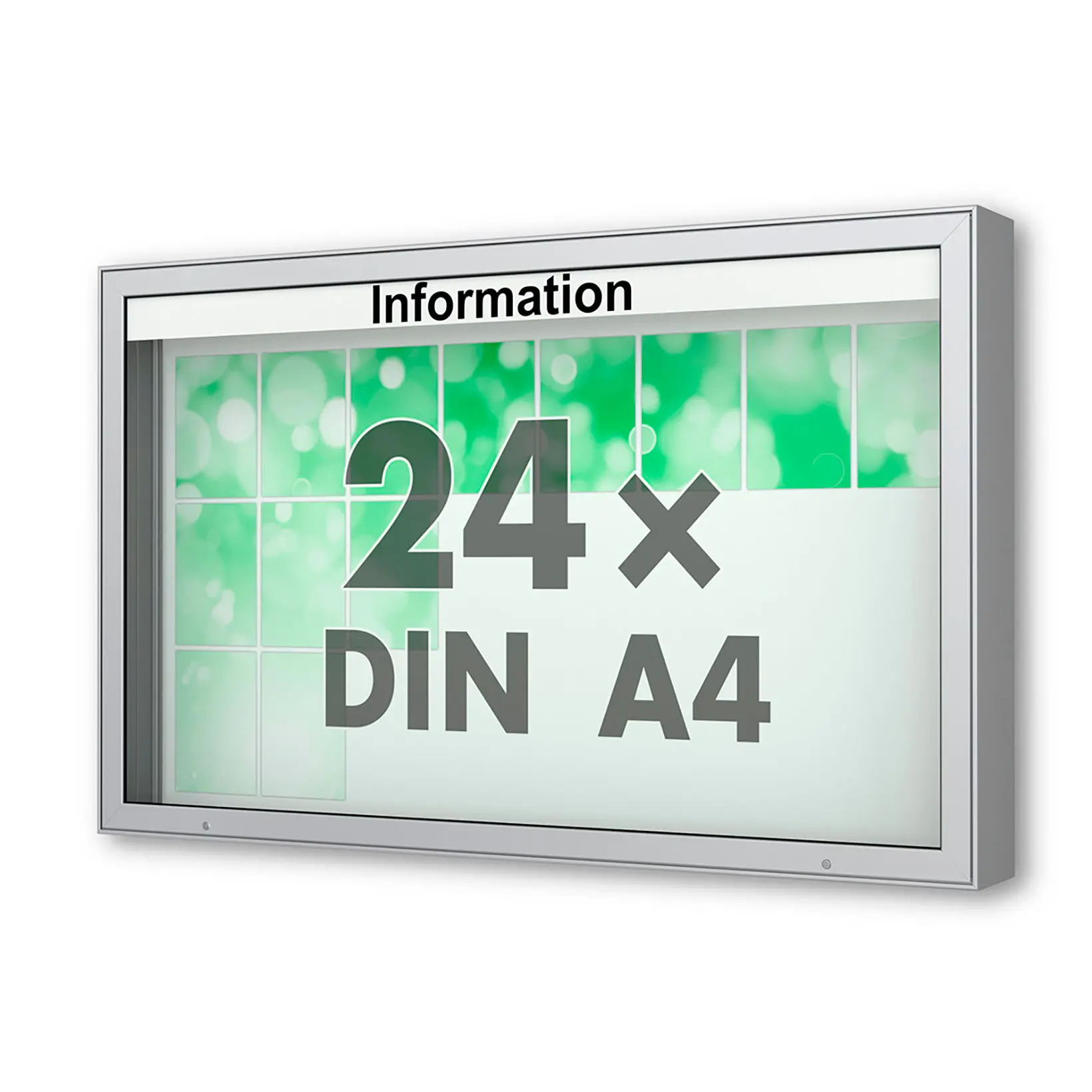 24 x DIN A4 Schaukasten Plenum eckig - der "Klassiker" - 210mm Bautiefe - Wandschaukasten mit optionaler LED-Beleuchtung Computerausrüstung, Überwachen, Bildschirm, FERNSEHER