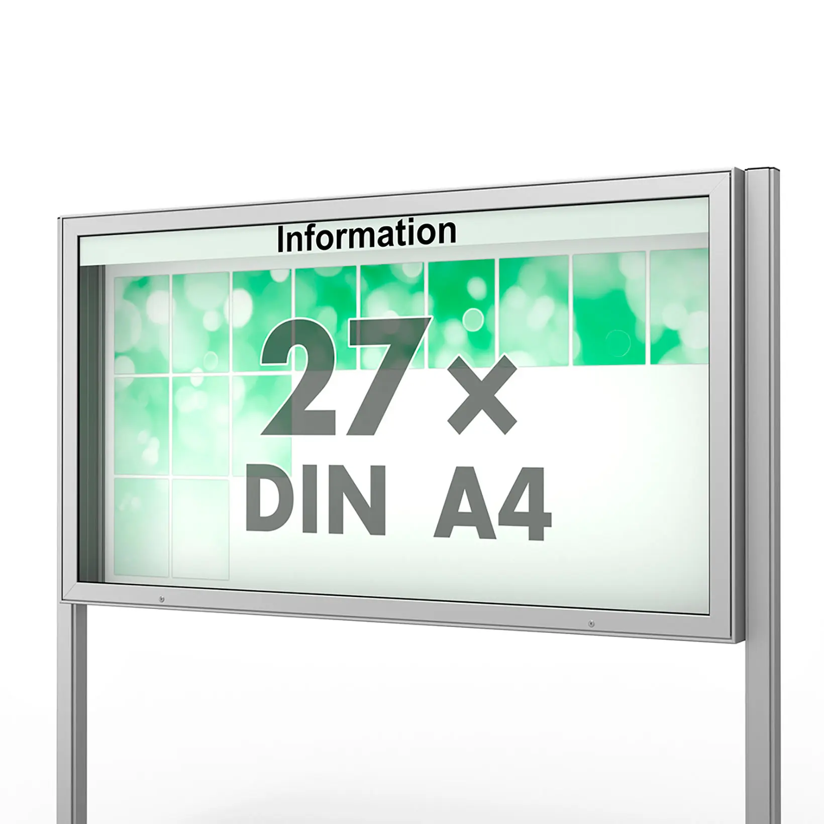 27 x DIN A4 Schaukasten Plenum eckig - der "Klassiker" - 210mm Bautiefe - mit Standbeinen und optionaler LED-Beleuchtung Bildschirm, Computer-Hardware, Computerausrüstung, Überwachen, Flughafen