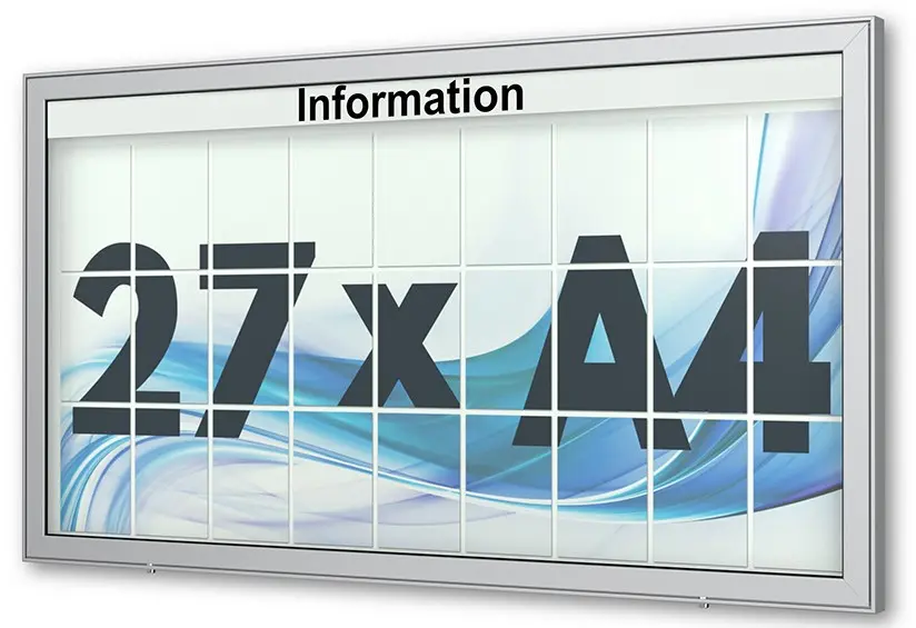 27 x DIN A4 Schaukasten Planus - Wandmontage 27 x DIN A4 Schaukasten Planus - Wandmontage